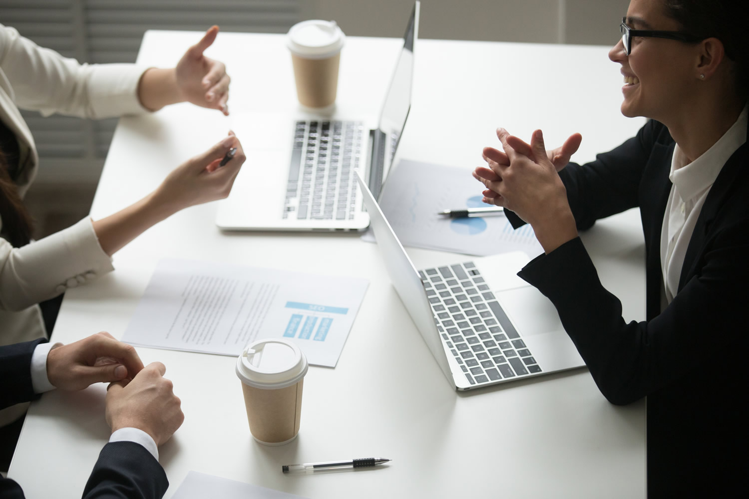 businesswoman teamwork discussion