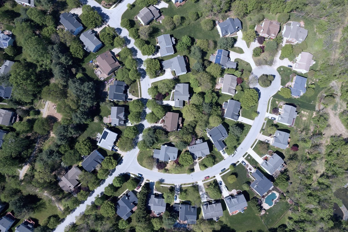 upper middle class American neighborhood